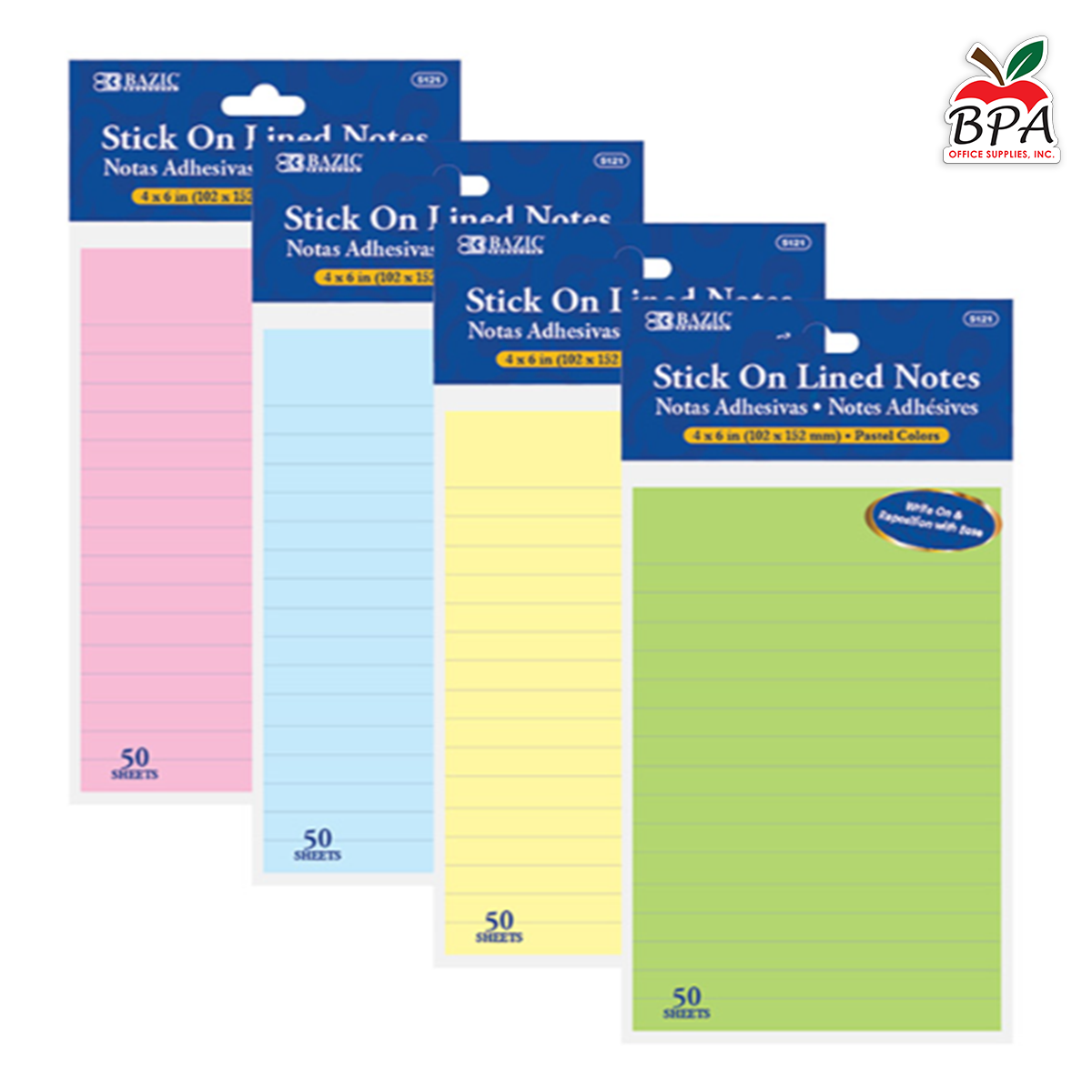 Bazic •  Notas adhesivas 4" x 6"